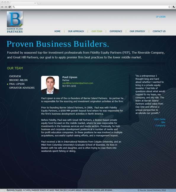 Barrier Island Partners web site