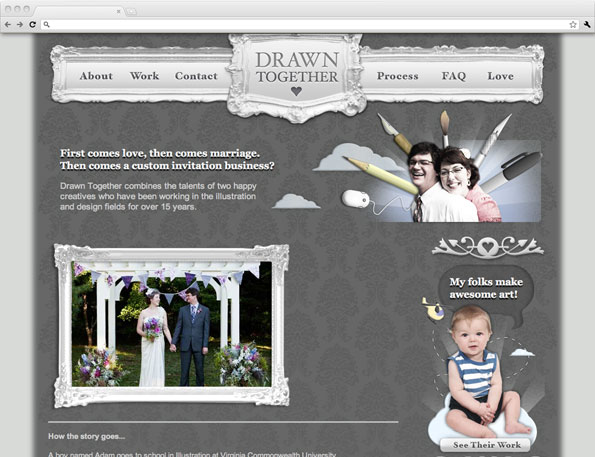 Drawn Together custom invitation web site